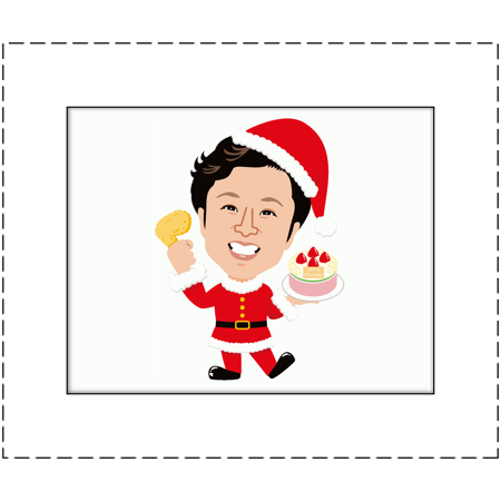 横向きファブリックパネル(六つ切)【クリスマスのぼり柄】