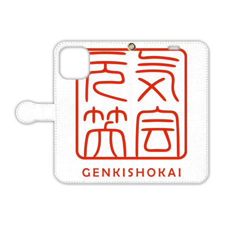 iPhone手帳型ケース【元気笑会柄】