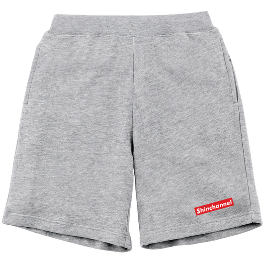 【SHIN_CHANNEL】ライトスウェットハーフパンツ＿BOXLOGO_red