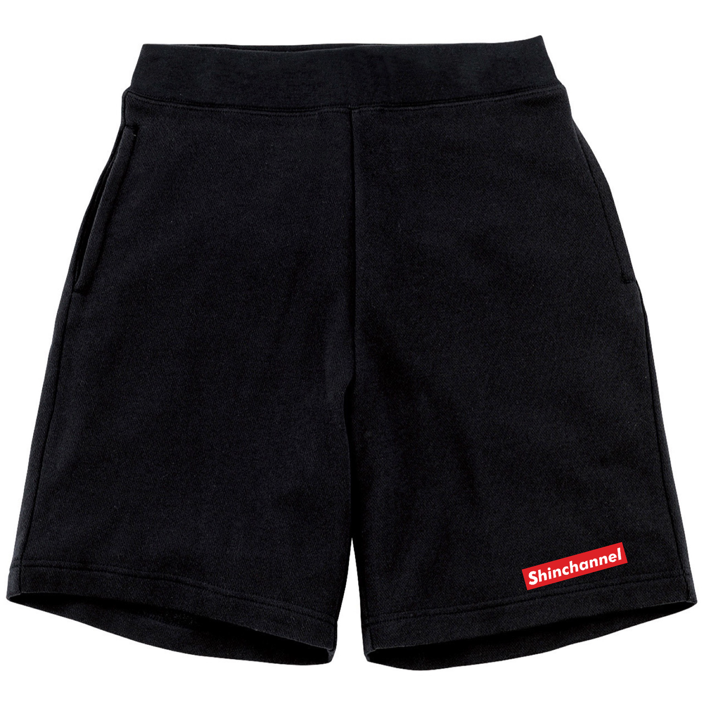 【SHIN_CHANNEL】ライトスウェットハーフパンツ＿BOXLOGO_red