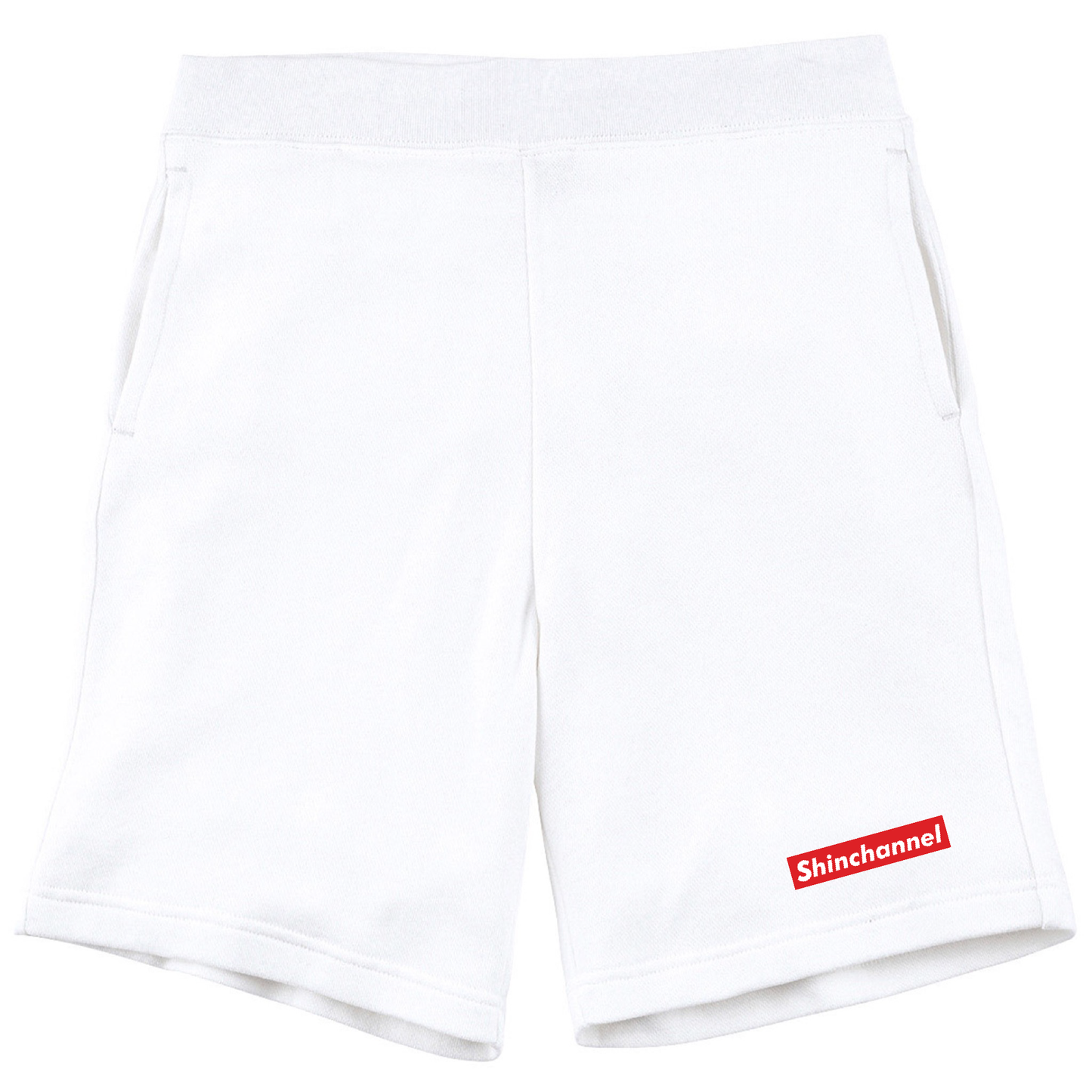 【SHIN_CHANNEL】ライトスウェットハーフパンツ＿BOXLOGO_red