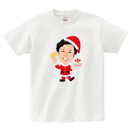Heavyweight T-shirt 085-CVT Front Print [Christmas Banner Pattern] 