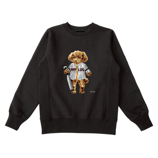 [AMPLUG TOKYO] "Baseball doggy" sweatshirt (deep black)