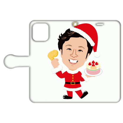 iPhone手帳型ケース【クリスマスのぼり柄】