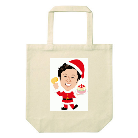 Canvas tote bag (M) 778-TCC Single-sided print [Christmas banner pattern] 