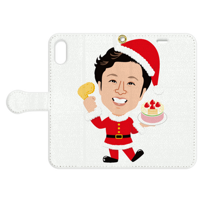 iPhone notebook type case [Christmas banner pattern] 