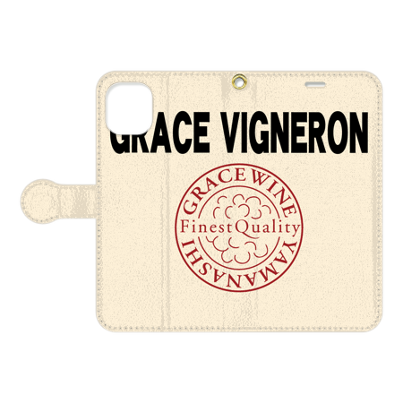 iPhone notebook type case [GRACE_VIGNERON pattern A] 