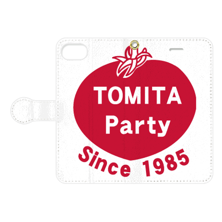 iPhone手帳型ケース【TOMITA Party柄】