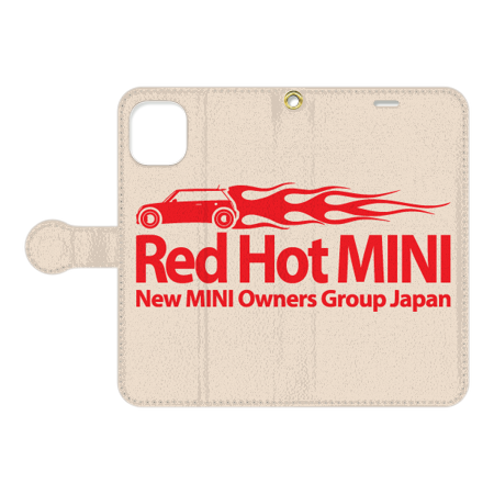 iPhone notebook type case [RedHotMINI2 pattern] 