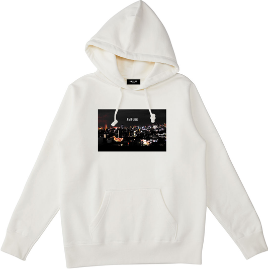 [AMPLUG TOKYO] "scenery of the winners" fooded sweatshirt (off white)