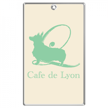 Business card type key chain (Eggplant) [CafedeLyon pattern] 