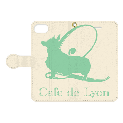 iPhone notebook type case [CafedeLyon pattern] 