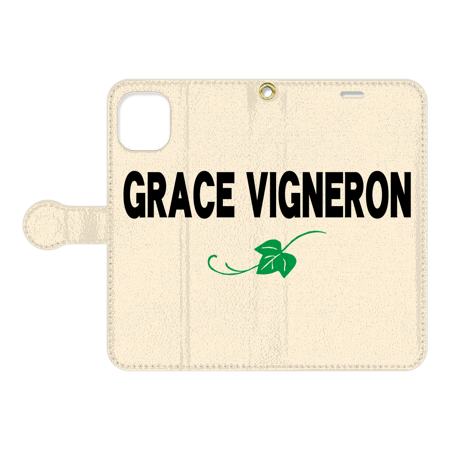 iPhone notebook type case [GRACE_VIGNERON pattern B] 