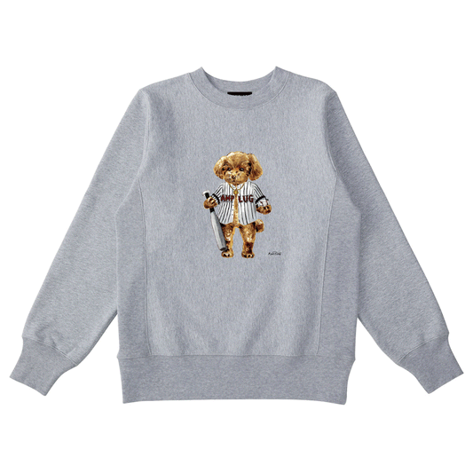 [AMPLUG TOKYO] "Baseball doggy" sweatshirt (heather gray)