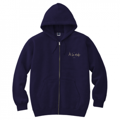 [A la mode] Left chest logo zip hoodie (deep navy)