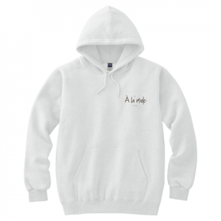 [A la mode] Left chest logo hoodie (white)