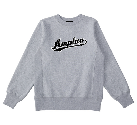 [AMPLUG TOKYO] AMPLUG script varsity sweatshirt (heather gray)