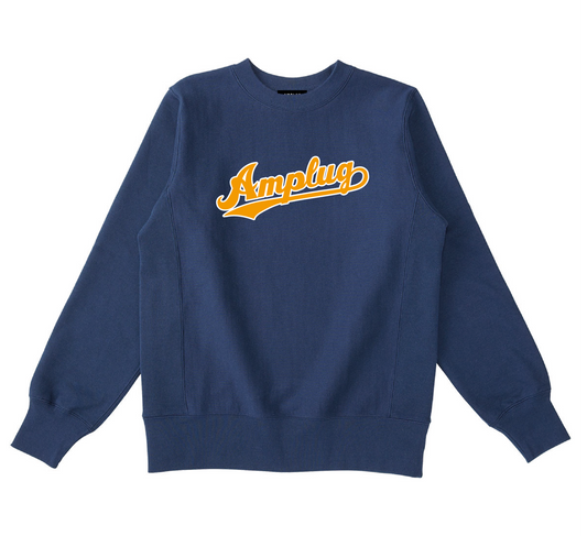 [AMPLUG TOKYO] AMPLUG script varsity sweatshirt (navy)