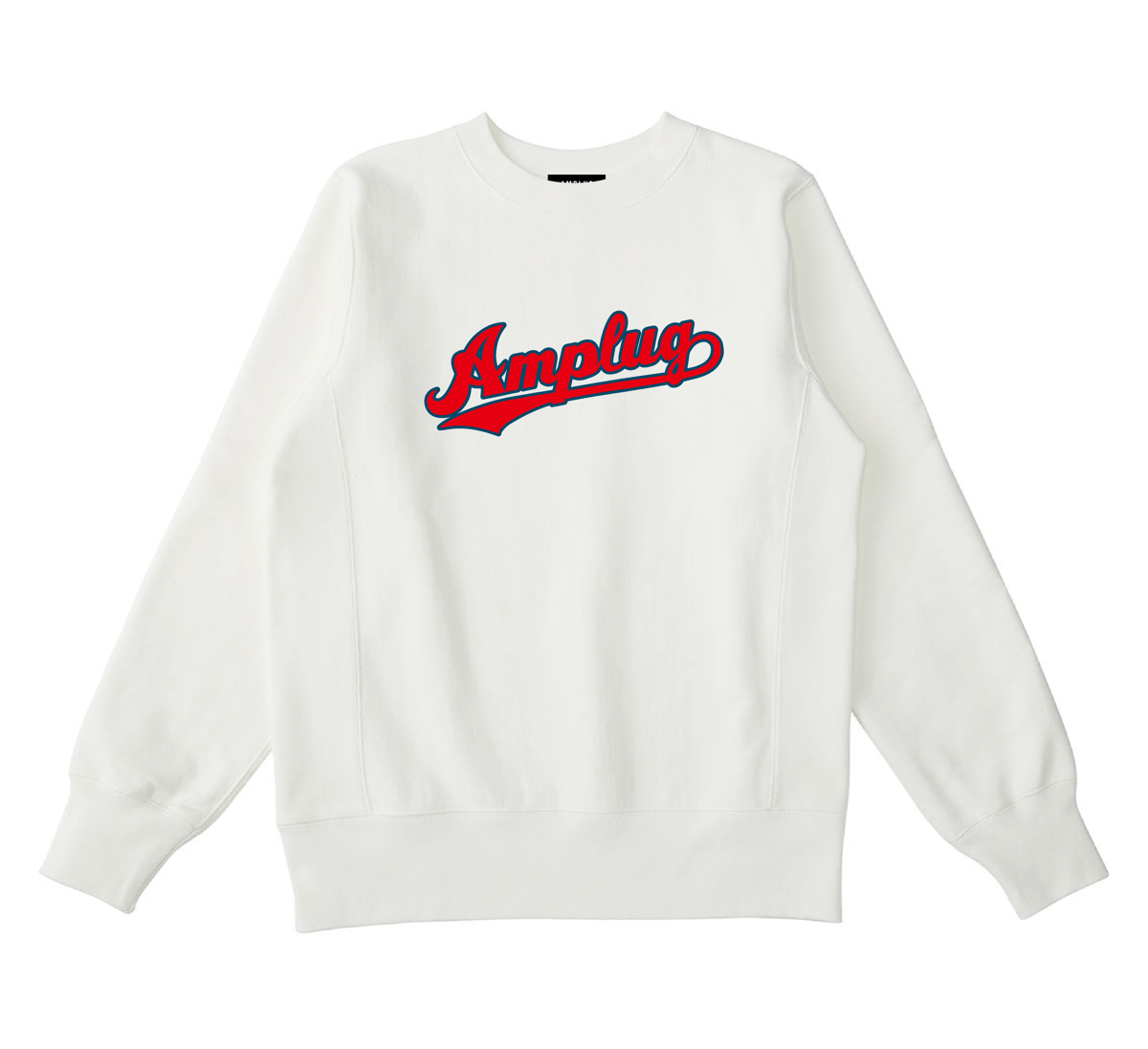 【AMPLUG TOKYO】AMPLUG script varsity sweatshirt (white)