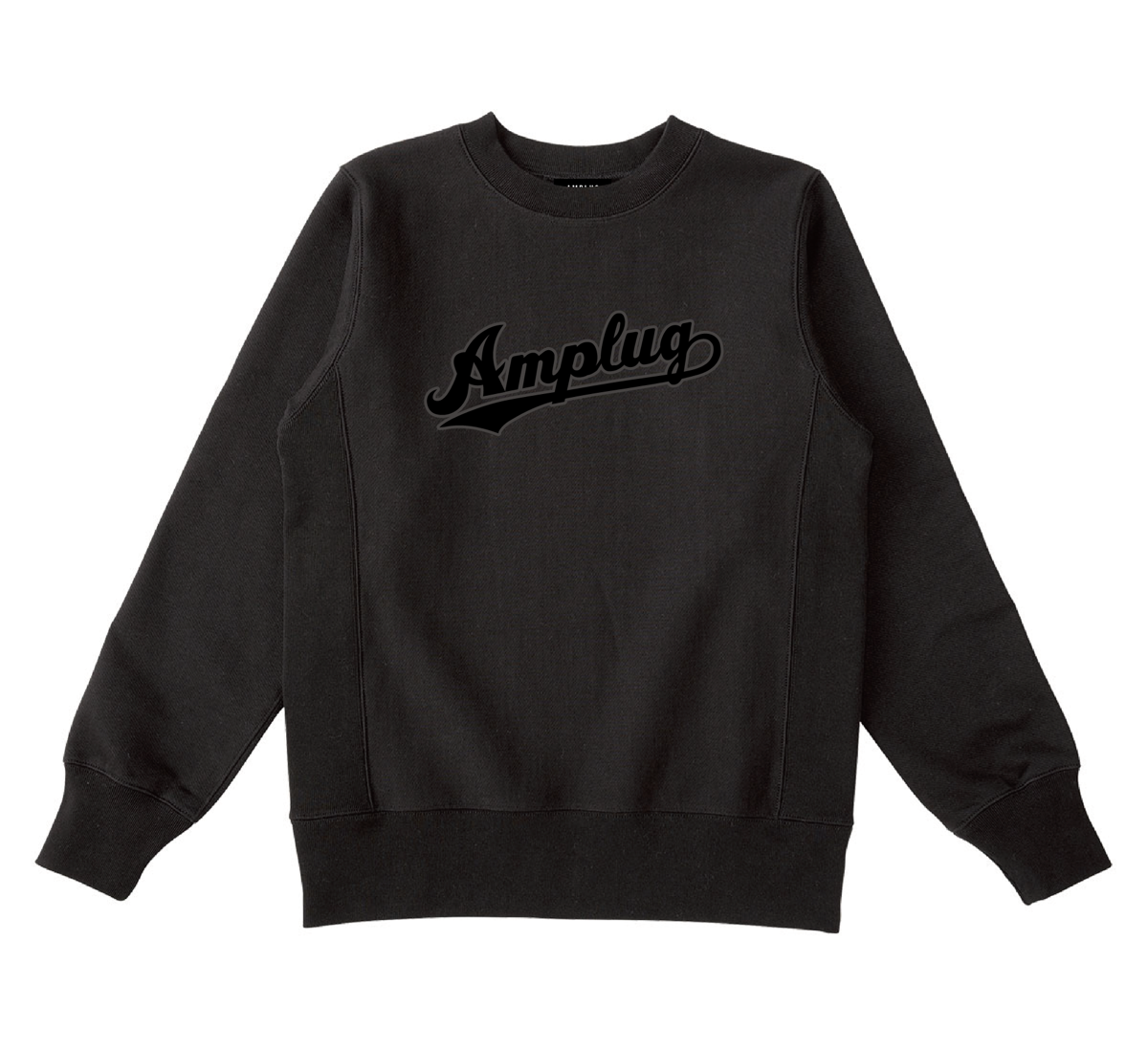 【AMPLUG TOKYO】AMPLUG script varsity sweatshirt (deep black)