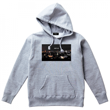 [AMPLUG TOKYO] "scenery of the winners" fooded sweatshirt (heather gray)