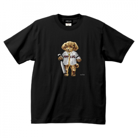 [AMPLUG TOKYO] "Baseball doggy" T-shirt (black)