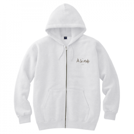 [A la mode] Left chest logo zip hoodie (white)
