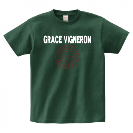 ヘビーウェイトTシャツ 085-CVT 前面プリント【GRACE_VIGNERON柄A】